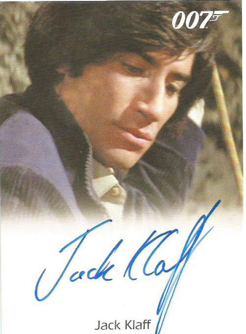 JACK KLAFF "JAMES BOND ARCHIVES 2015"  - CERTIFIED "AUTOGRAPH " TRADING CARD