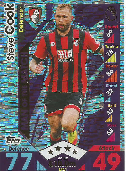 STEVE COOK - MATCH ATTAX "EXTRA" 2017 - "MAN of the MATCH" FOIL CARD
