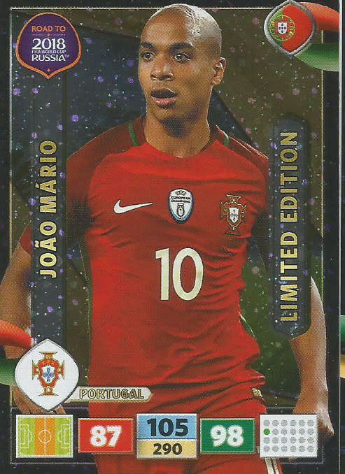 JOAO MARIO - PANINI "Road to WORLD CUP 2018" - "LIMITED EDITION"  FOIL TRADING CARD