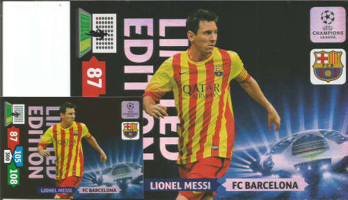 LIONEL MESSI - PANINI `CHAMPIONS LEAGUE` 2013/14 - RARE XXL JUMBO `LIMITED EDITION` TRADING CARD