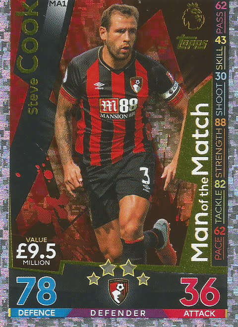 STEVE COOK - MATCH ATTAX EXTRA 2019 - GOLD "MAN of the MATCH" TRADING CARD MA1