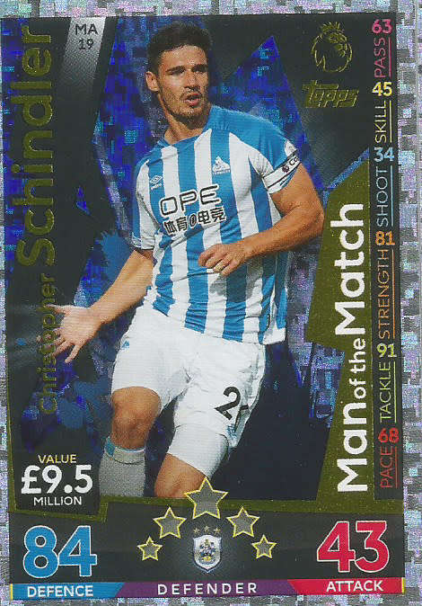 C. SCHINDLER - MATCH ATTAX EXTRA 2019 - GOLD "MAN of the MATCH" TRADING CARD MA19
