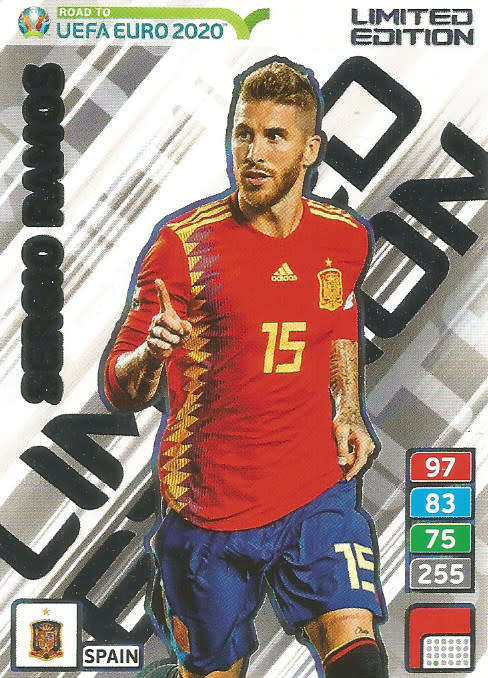 SERGIO RAMOS  - PANINI "ROAD TO EURO 2020"  - "LIMITED EDITION" TRADING CARD