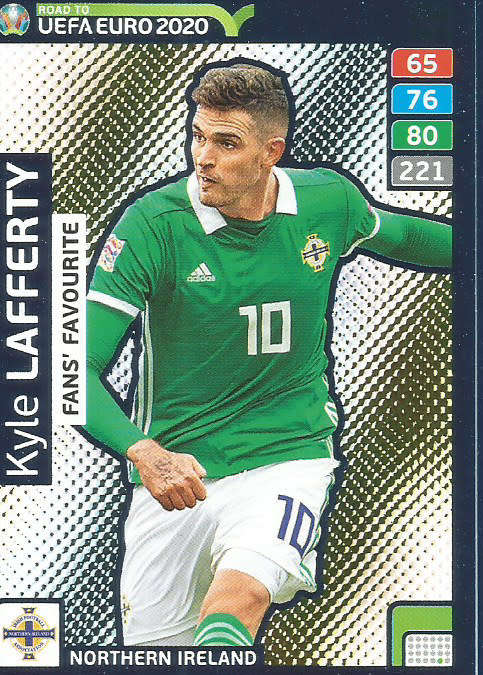KYLE LAFFERTY - PANINI "ROAD TO EURO 2020 - "FANS FAVOURITE" FOIL TRADING CARD 262