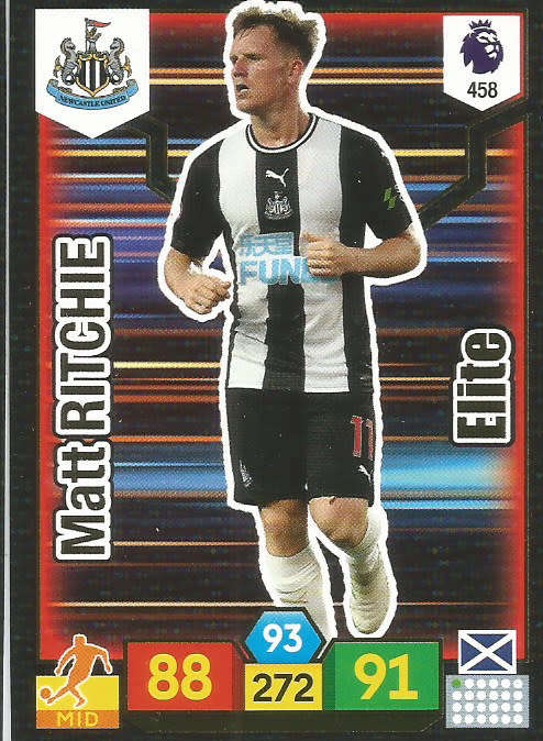 MATT RITCHIE - EPL ADRENALYN XL 2019/20 - FOIL "ELITE" TRADING CARD 458