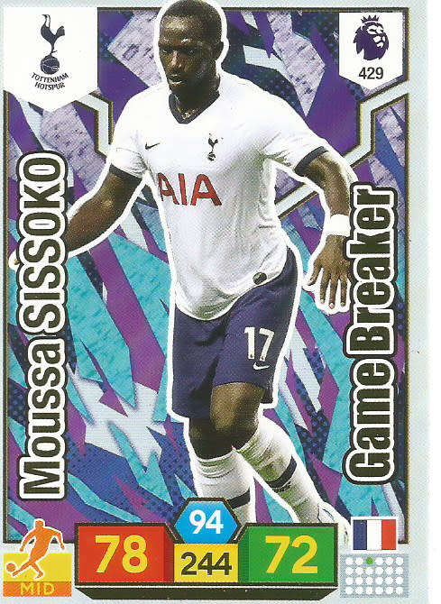 MOUSSA SISSOKO - EPL ADRENALYN XL 2019/20 - FOIL "GAME BREAKER" TRADING CARD 429