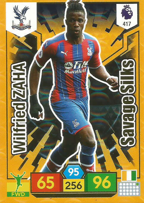 WILFRIED ZAHA - EPL ADRENALYN XL 2019/20 - ORANGE FOIL "SAVAGE SKILLS" TRADING CARD 417