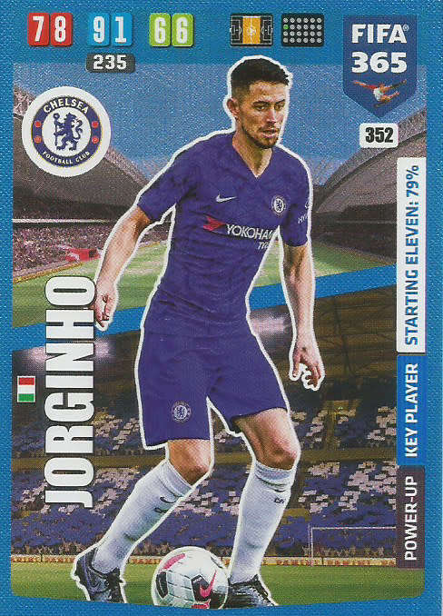 JORGINHO - FIFA 365 2020 EDITION -  - BLUE FOIL `KEY PLAYER` TRADING CARD 352