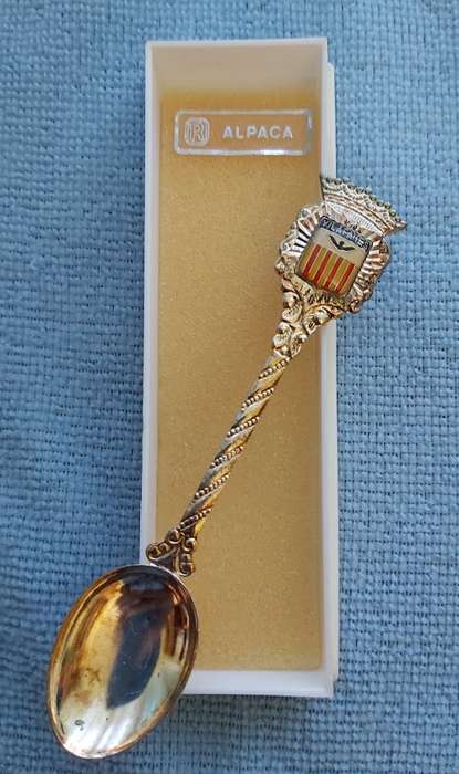 SILVERPLATED SUGAR SPOON - SPAIN (CASTELLON) - IN ORIGINAL BOX