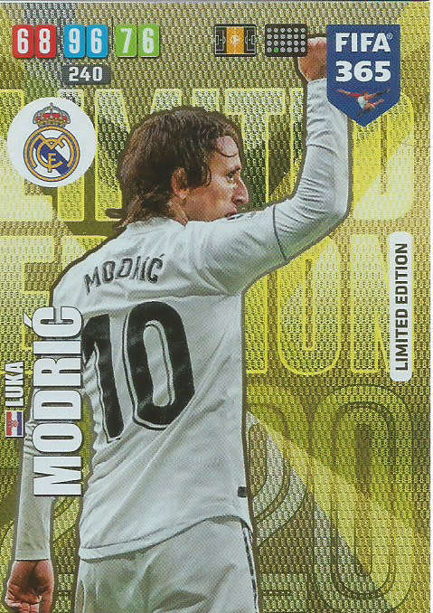 LUKA MODRIC - PANINI `FIFA 365` 2020 EDITION -  - GOLD FOIL `LIMITED EDITION` TRADING CARD