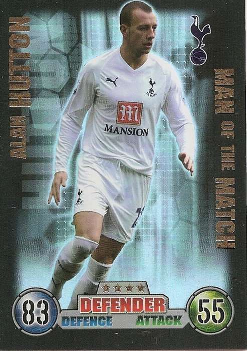 ALLAN HUTTON - MATCH ATTAX EXTRA 2007/08 -  `MAN of the MATCH` TRADING CARD