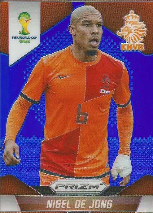 NIGEL DE JONG - WORLD CUP 2014 PANINI `PRIZM`- BLUE PLAID `BASE` TRADING CARD 31 (180 of 199)
