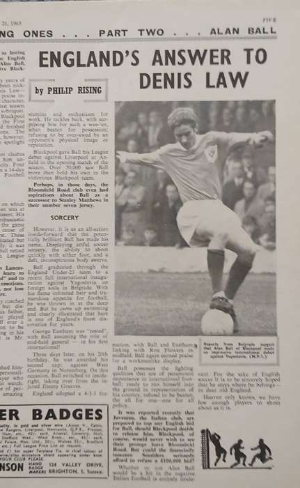 SOCCER STAR MAGAZINE `21st May 1965` ISSUE - IN FAIR CONDITION