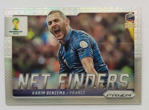 KARIM BENZEMA - WORLD CUP 2014 PANINI `PRIZM` - PRIZM PARALLEL `NET FINDERS` TRADING CARD 10