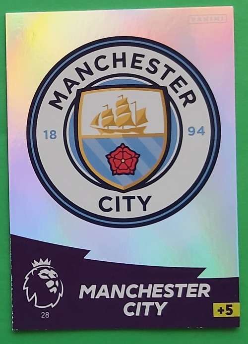 MANCHESTER CITY - ENGLISH PREMIER LEAGUE 20202021 - SILVER FOIL `LOGO` TRADING CARD 28