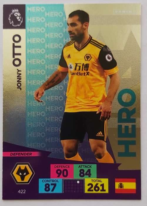 JONNY OTTO - ENGLISH PREMIER LEAGUE 20202021 - SILVER FOIL `HERO` TRADING CARD 422