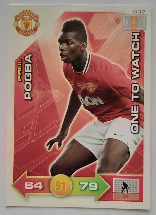 PAUL POGBA - MANCHESTER UNITED ADRENALYN XL 2011/12 -  ROOKIE `ONE TO WATCH` TRADING CARD
