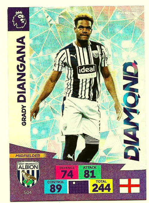 G. DINGANA - ENGLISH PREMIER LEAGUE PLUS 2020/2021 - SILVER FOIL `DIAMOND` TRADING CARD 504