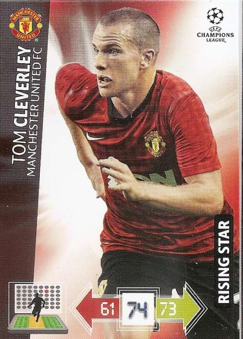 TOM CLEVERLEY (Manchester United) - PANINI CHAMPIONS LEAGUE 2012/13 - `RISING STAR` TRADING CARD