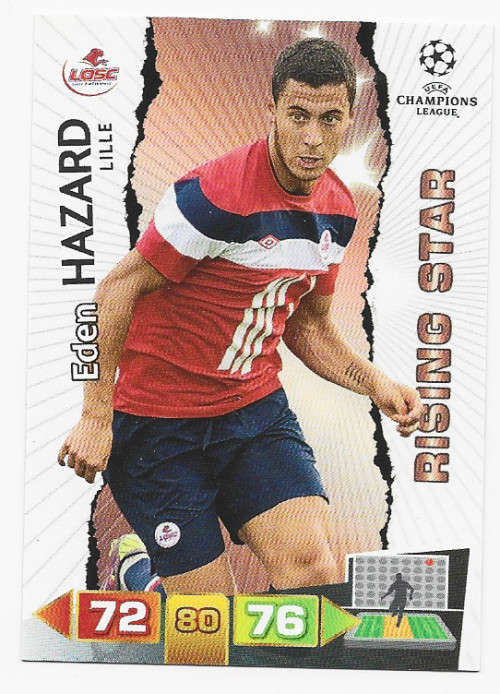 EDEN HAZARD (LOSC) - PANINI `CHAMPIONS LEAGUE 2011/12` - ROOKIE `RISING STAR` TRADING CARD