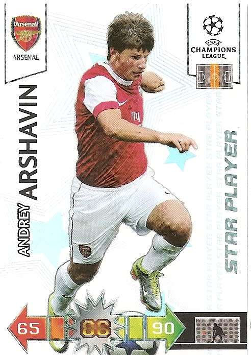 ARSHAVIN (ARSENAL) - PANINI `CHAMPIONS LEAGUE` 2010/11 - `STAR PLAYER` TRADING CARD