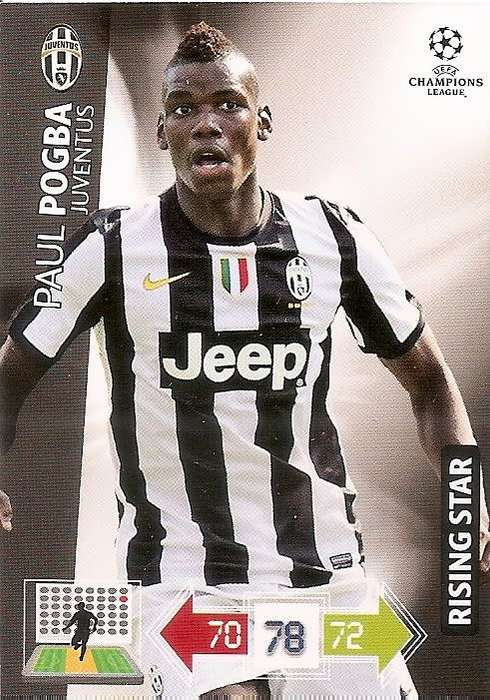 PAUL POGBA (JUVENTUS) - PANINI `CHAMPIONS LEAGUE 2012/13` - `RISING STAR` TRADING CARD