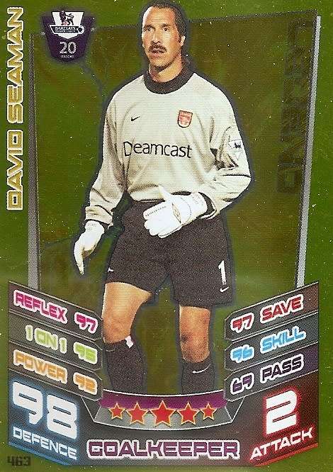 DAVID SEAMAN - TOPPS EPL MATCH ATTAX 2012/2013 - GOLD `LEGEND` TRADING CARD 463