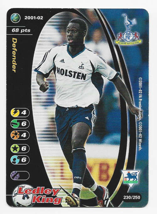 LEDLEY KING (Tottenham Hotspurs) - EPL WIZARDS 2001/02 - FOIL TRADING CARD 230/250