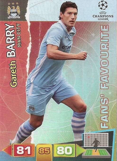 GARETH BARRY (Man. City) - PANINI `CHAMPIONS LEAGUE 2011/12` - `FANS FAVOURITE` TRADING CARD