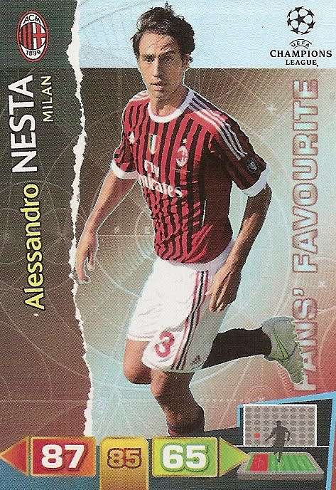 ALEX. NESTA (AC Milan) - PANINI `CHAMPIONS LEAGUE 2011/12` - `FANS FAVOURITE` TRADING CARD
