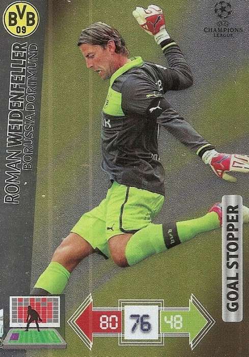 R. WEIDENFELLER (Dortmund) - PANINI `CHAMPIONS LEAGUE 2012/13` - FOIL `GOAL STOPPER` TRADING CARD