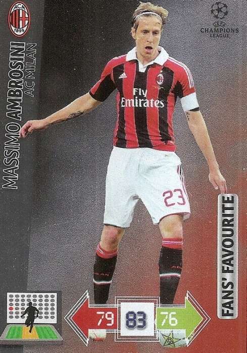 M. AMBROSINI (AC Milan) - PANINI `CHAMPIONS LEAGUE 2012/13` - FOIL `FANS FAVOURITE` TRADING CARD