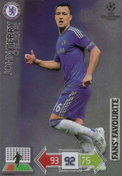 JOHN TERRY (Chelsea) - PANINI `CHAMPIONS LEAGUE 2012/13` - FOIL `FANS FAVOURITE` TRADING CARD