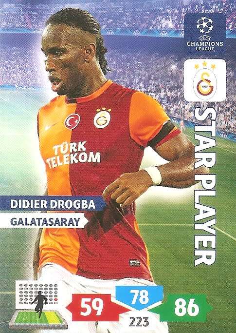 DIDIER DROGBA (Galatasaray) - PANINI `CHAMPIONS LEAGUE` 2013/2014 - `STAR PLAYER` TRADING CARD