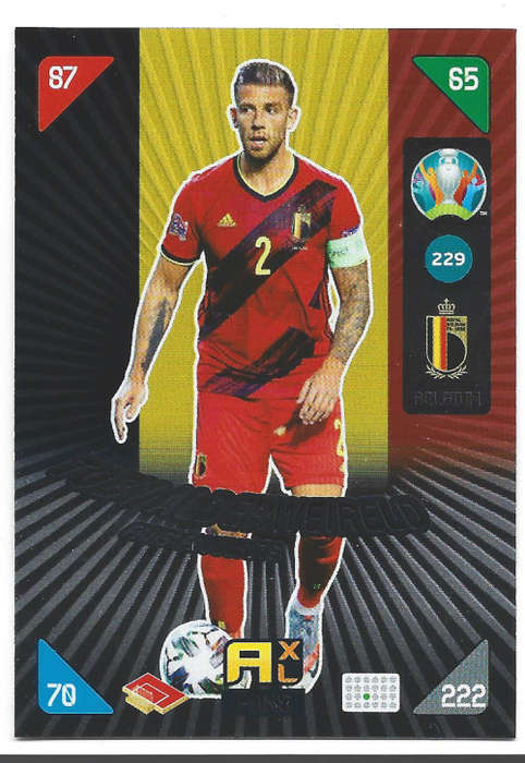 TOBY ALDERWEIRELD - PANINI  `EURO 2020 KICK OFF` -  FOIL `FANS FAVOURITE` TRADING CARD 229