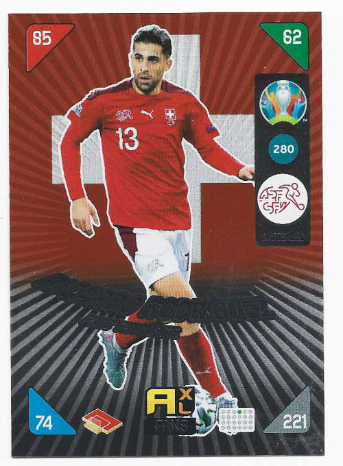 RICARDO RODRIGUEZ - PANINI  `EURO 2020 KICK OFF` -  FOIL `FANS FAVOURITE` TRADING CARD 280