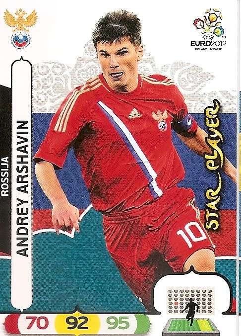 A. ARSHAVIN - PANINI  `ÜEFA EURO 2012` EDITION - `STAR PLAYER` TRADING CARD