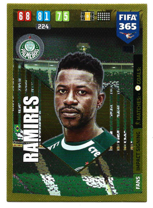 RAMIRES - PANINI `FIFA 365` 2020 COLLECTION - FOIL `IMPACT SIGNING` TRADING CARD 320