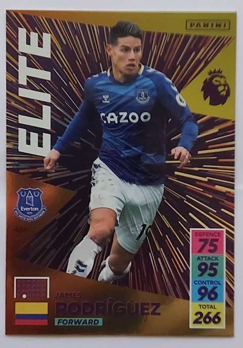 JAMES RODRIGUEZ - PANINI Adrenalyn EPL 2021/2022 - GOLD `ELITE` TRADING CARD 454