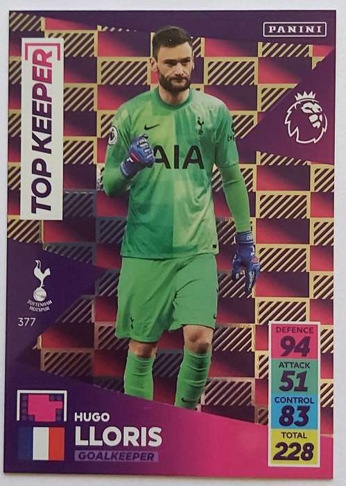 HUGO LLORIS - PANINI Adrenalyn EPL 2021/2022 - FOIL `TOP KEEPER` TRADING CARD 377