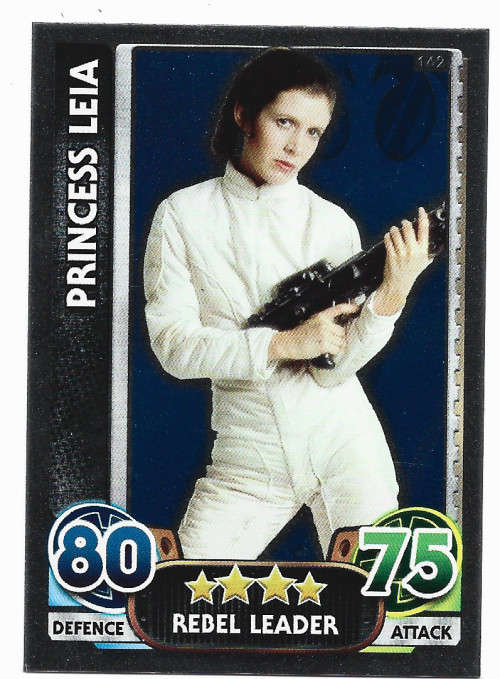 PRINCESS LEIA - TOPPS `STAR WARS FORCE ATTAX` 2015/16 - `FOIL` TRADING CARD 162