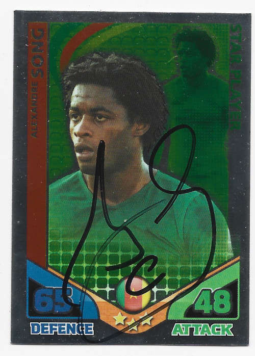 ALEX SONG (Cameroon) - TOPPS  FIFA WORLD CUP 2010 - Personally `AUTOGRAPHED` TRADING CARD