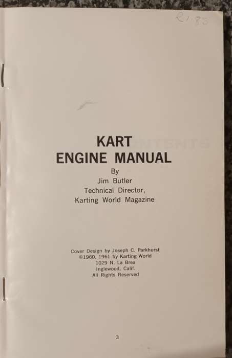 KART ENGINE MANUAL - 1961 Edition - ALL KART`S ENGINES MANUAL