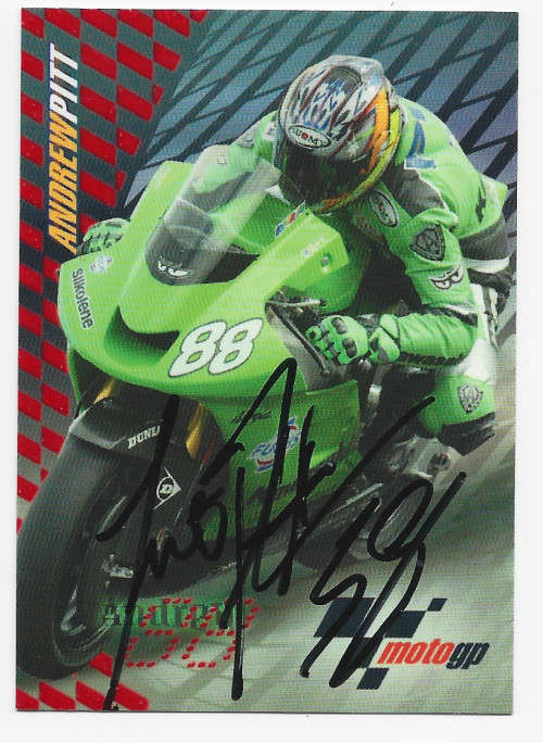 ANDREW PITT - MOTO GP 2003 COLLECTION - `AUTOGRAPHED` TRADING CARD