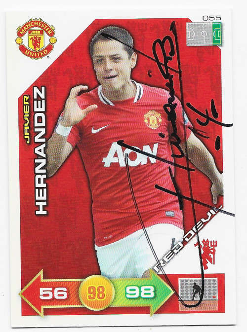 JAVIER HERNANDEZ - PANINI `MANCHESTER UNITED 2012` COLLECTION - Personally Signed Trading Card