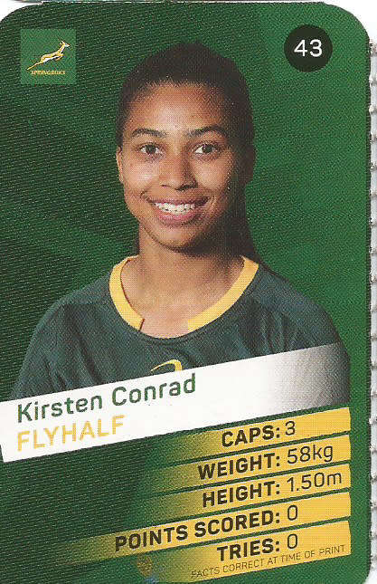 KIRSTEN CONRAD -  2019 Pick n Pay Rugby World Cup  COLLECTION CARD 43