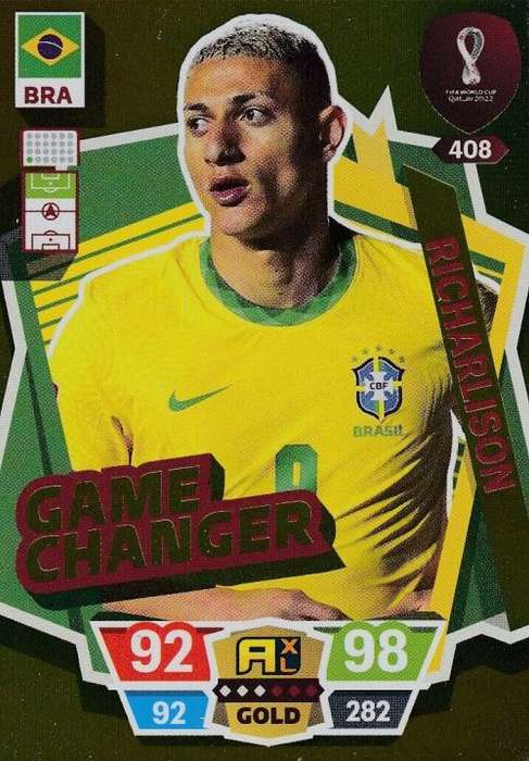RICHARLISON - PANINI `FIFA WORLD CUP 2022` QATAR - RARE `GAME CHANGER` TRADING CARD 408