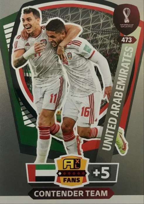 UAE - PANINI `FIFA WORLD CUP 2022` QATAR - `CONTENDER TEAM` TRADING CARD 473
