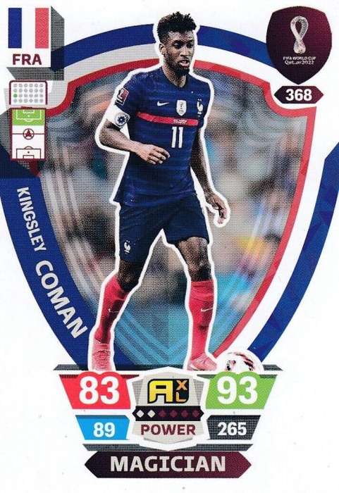 KINGSLEY COMAN - PANINI `FIFA WORLD CUP 2022` QATAR - `MAGICIAN` TRADING CARD 368