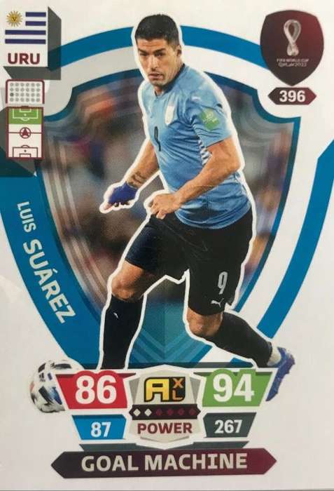 LUIS SUAREZ - PANINI `FIFA WORLD CUP 2022` QATAR - `GOAL MACHINE` TRADING CARD 396